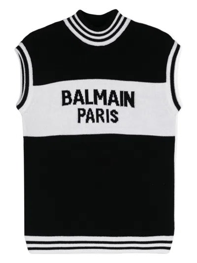 Balmain Sleeveless Sweater In 黑色