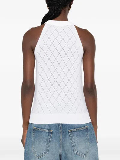 Balmain Sleeveless Tank Top In White