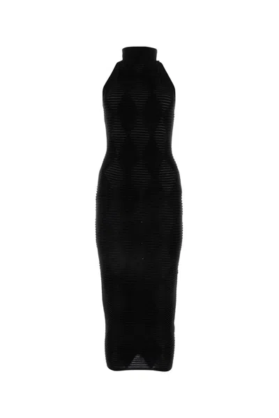 Balmain Diamond-jacquard Midi Dress In Black