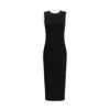 Balmain Sleeveless Torsade Knit Long Dress In Black