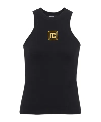 Balmain Cotton Top In Black