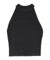 Balmain Halterneck Crocodile-effect Top In Black