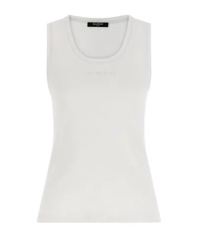 Balmain Sleeveless Vest In White
