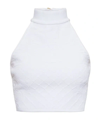 Balmain Sleeveless Vest In White
