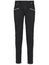 Balmain Cotton Blend Black Denim Jeans With Multi-pocket Design