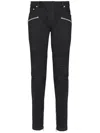 Balmain Cotton Blend Black Denim Jeans With Multi-pocket Design In Black