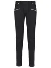 Balmain Cotton Blend Black Denim Jeans With Multi-pocket Design In Black