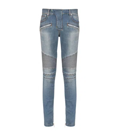 BALMAIN SLIM BIKER JEANS
