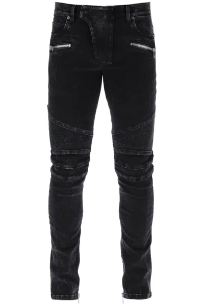 Balmain Straight Trousers Nylon Silk Belt Loops In Black