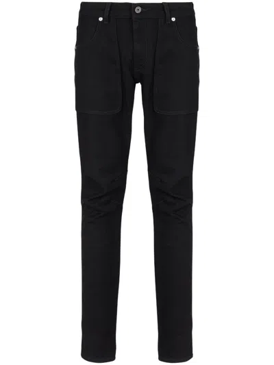 Balmain Seam-detail Slim-fit Jeans In Black
