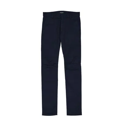 Balmain Slim Cotton Pants In Blue