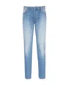 Shop Balmain Slim-fit Cotton Jeans In Blue
