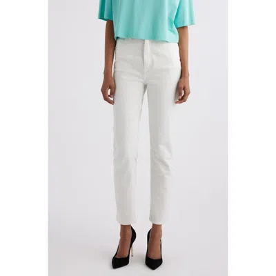Balmain Slim Fit Ankle Jeans In White