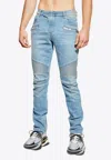 Balmain Slim-fit Biker Jeans In Blue