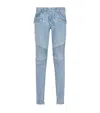 Balmain Slim-fit Biker Ribbed Jeans In Blue