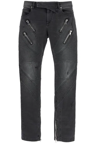 Balmain Slim Fit Biker Jeans For In Black