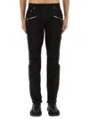Balmain Cotton Blend Black Denim Jeans With Multi-pocket Design In Black