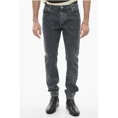 Balmain 6 Pkt Slim Dirty Blue Pants In Gray