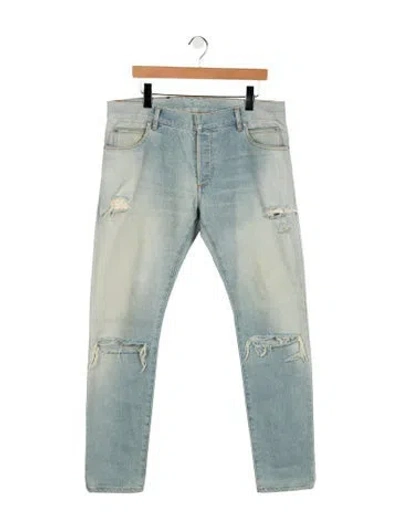 Pre-owned Balmain Slim Fit Jeans In Blue