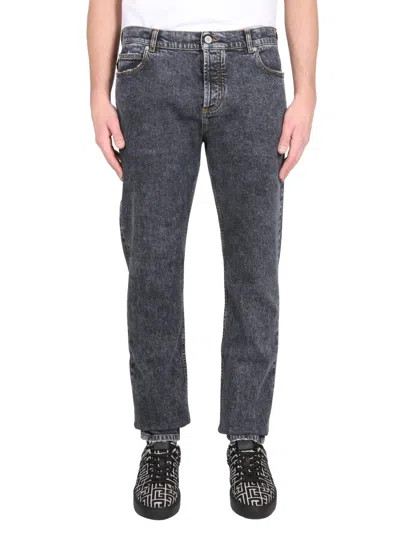 Balmain Slim Fit Jeans For Men In Black