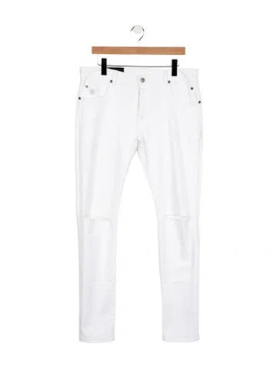 Pre-owned Balmain Slim Fit Jeans In White