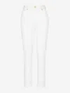 Balmain High Waist Slim Fit Jeans In White