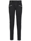 Balmain Cotton Blend Black Denim Jeans With Multi-pocket Design