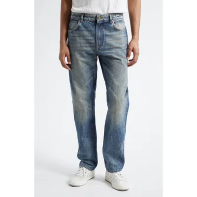 Balmain Slim Straight Leg Jeans In Blue