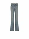 Balmain Flared Denim Trousers Straight Fit Vintage Wash In Blue