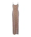 Balmain Snakeskin-jacquard Sequin-embellished Dress In Brown