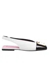 BALMAIN BALMAIN SLINGBACK FLAT EDEN IN TWO-TONE LEATHER