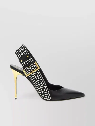 Balmain 'slingbacks Ruby' Geometric Pattern Stiletto Heel