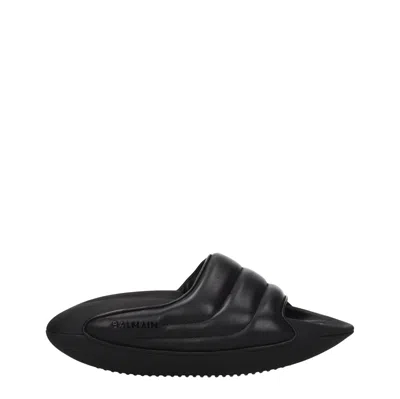 Balmain Slippers And Hooves Men Leather Black