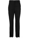 Balmain Slit-detail Wool Trousers In Black