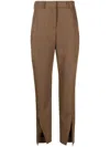Balmain Women Wool Pants In Brown