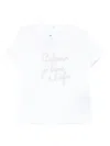 Balmain Slogan-embroidered T-shirt In White