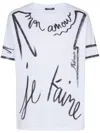 Balmain Love Letter Print T-shirt In White