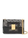 Balmain Elegant Ivory Monogram Jacquard Handbag For Women In Black