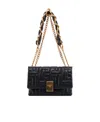 Balmain 1945 Soft Small Bag In Quilted Leather In Black