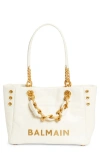 Balmain Small 1945 Soft Cabas Crinkled Leather Tote