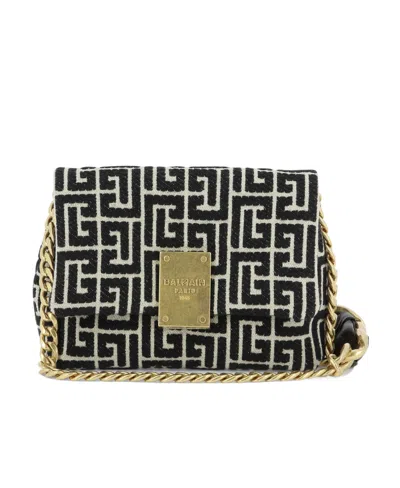 Balmain Small 1945 Soft Crossbody Bag In Black