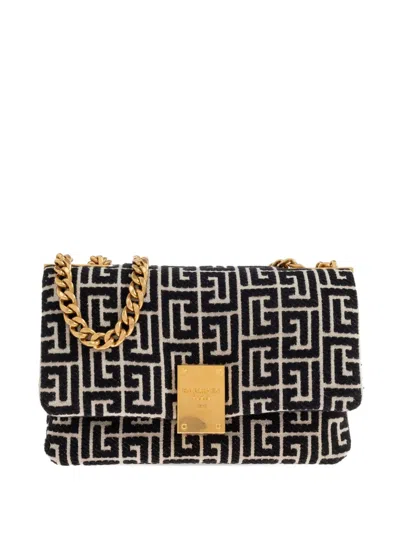 Balmain Small 1945 Soft Tote Bag In Black