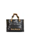 Balmain Small 1945 Soft Tote Bag In Crackled Calfskin