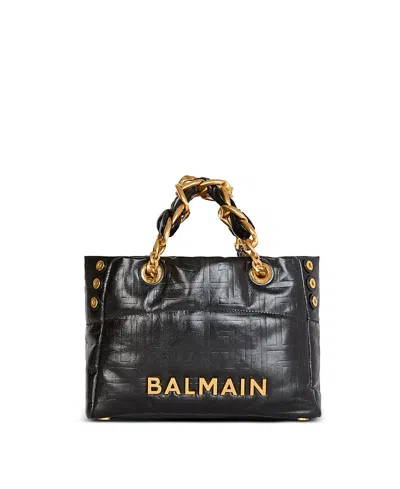 Balmain Small 1945 Soft Tote Bag In Crackled Calfskin