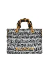 Balmain Small Soft 1945 Tote Bag In Tweed In Multi