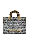 Balmain Small Soft 1945 Tote Bag In Tweed In Multi