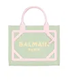 Balmain Small B-army Canvas Tote Bag In Green