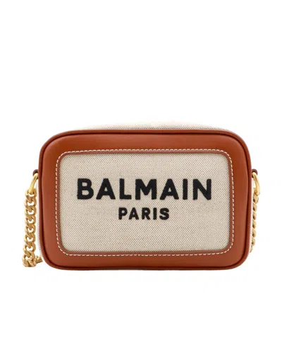 BALMAIN BALMAIN LOGO EMBROIDERED ZIPPED SHOULDER BAG