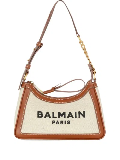 Balmain Small B-army Embroidered Shoulder Bag In Neutral