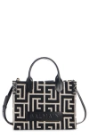 Balmain Small B-army Logo Canvas Shopper Tote In Gfe Black